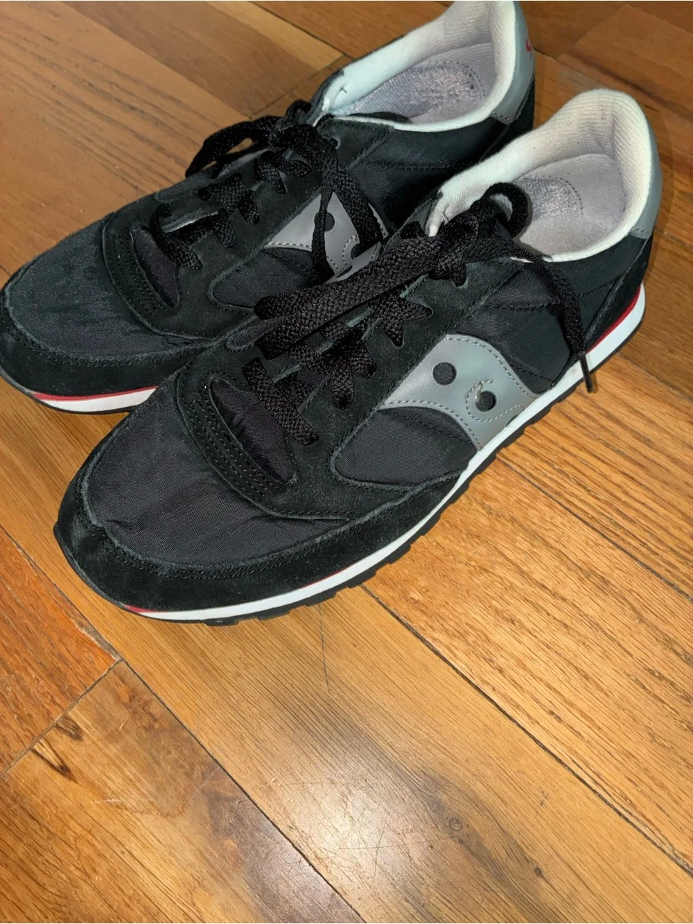 Vintage Woman’s 10  Saucony Jazz Original Black Running Walking Shoes pre owned
